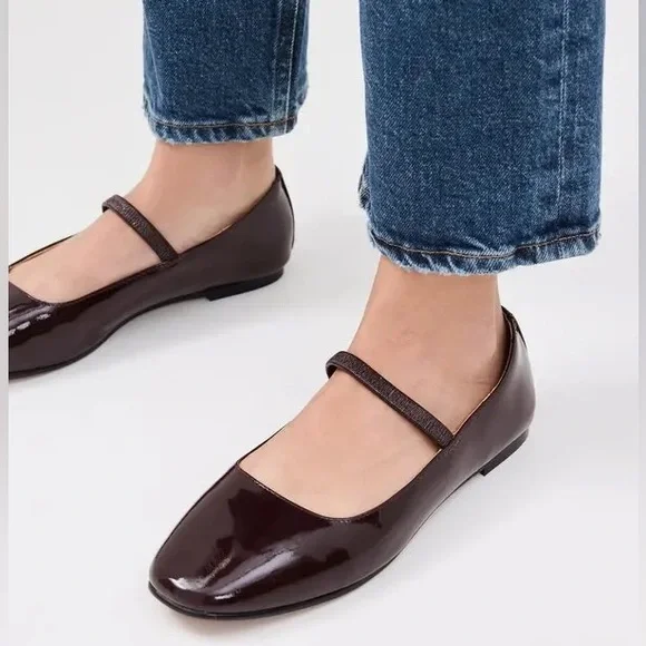 Madewell Greta Flats Dark Plum - Picture 1 of 4